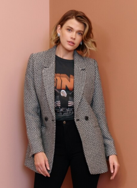 Victoria Lee featured in  the David Jones Pre Press Day Shoot advertisement for Autumn/Winter 2021