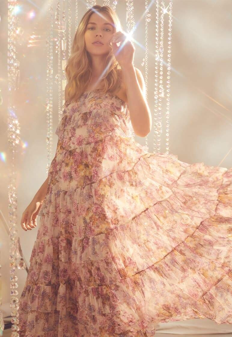 Victoria Lee featured in  the Needle & Thread lookbook for Summer 2020