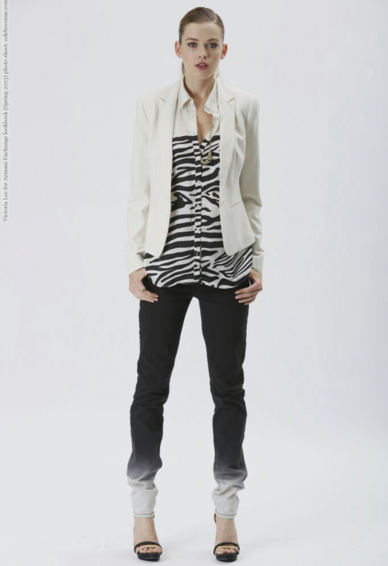 Victoria Lee featured in  the Armani Exchange lookbook for Spring/Summer 2013