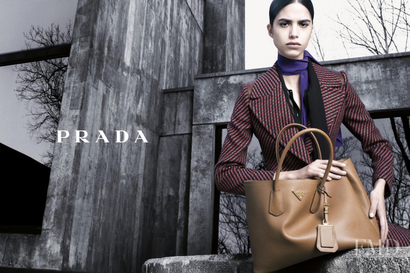 Mica Arganaraz featured in  the Prada advertisement for Autumn/Winter 2014