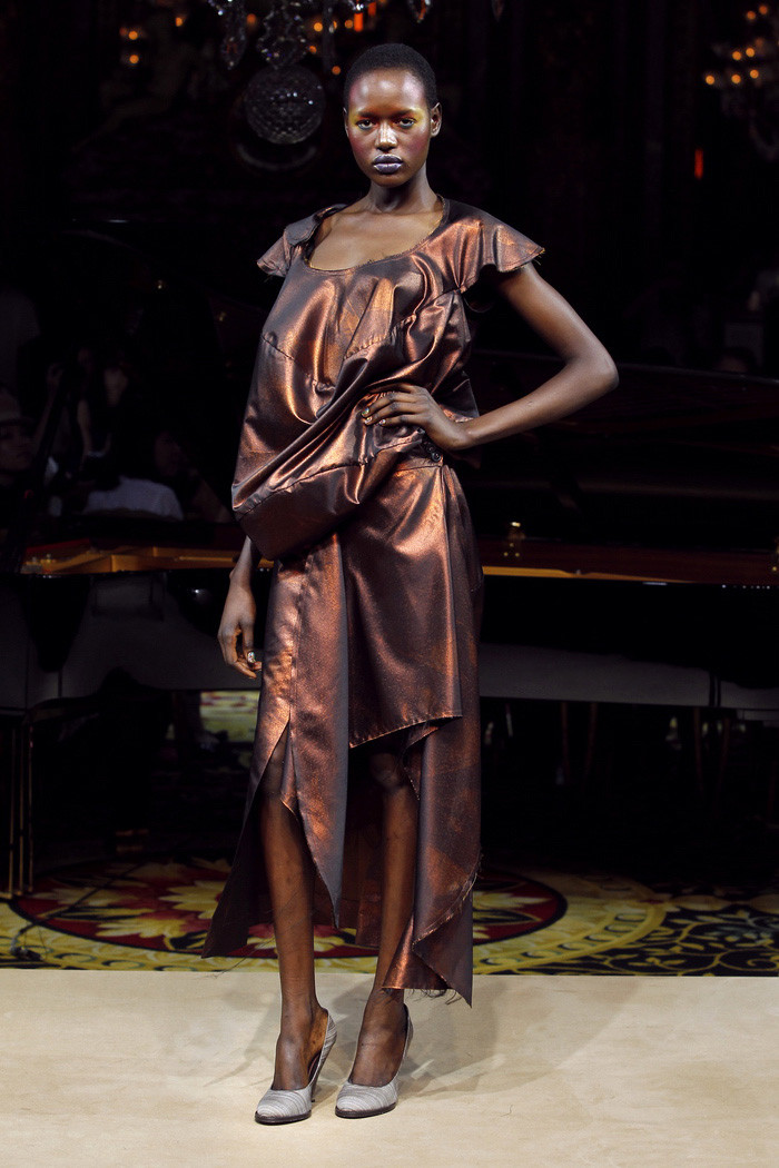 Ajak Deng featured in  the Vivienne Westwood Gold Label fashion show for Spring/Summer 2012