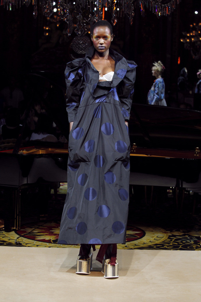 Ajak Deng featured in  the Vivienne Westwood Gold Label fashion show for Spring/Summer 2012