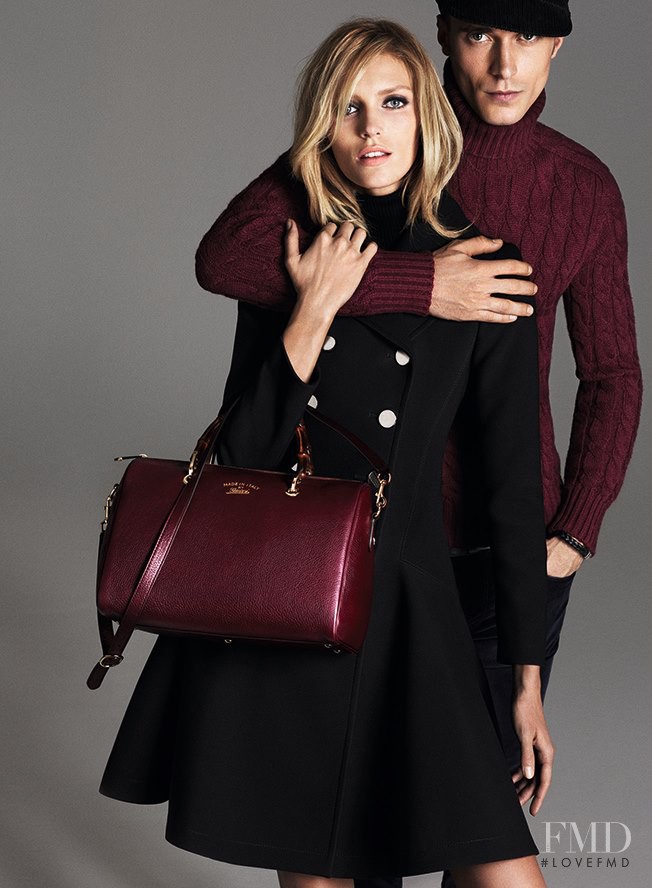 Anja Rubik featured in  the Gucci advertisement for Pre-Fall 2014