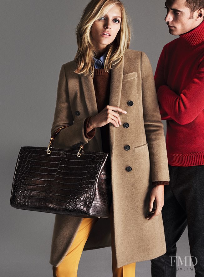 Anja Rubik featured in  the Gucci advertisement for Pre-Fall 2014