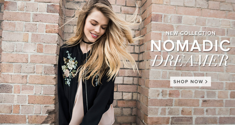 Victoria Lee featured in  the Forever New Nomadic Love advertisement for Pre-Fall 2016