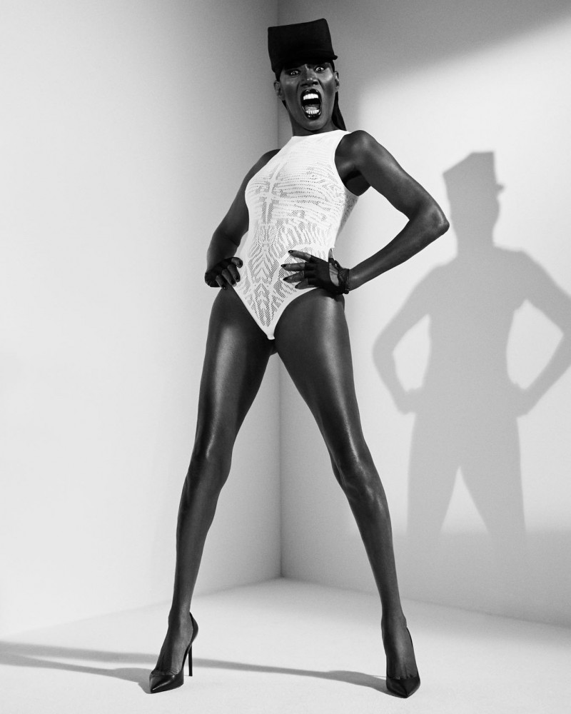 Grace Johnson featured in  the Wolford advertisement for Spring/Summer 2023