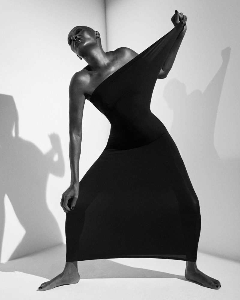 Grace Johnson featured in  the Wolford advertisement for Spring/Summer 2023