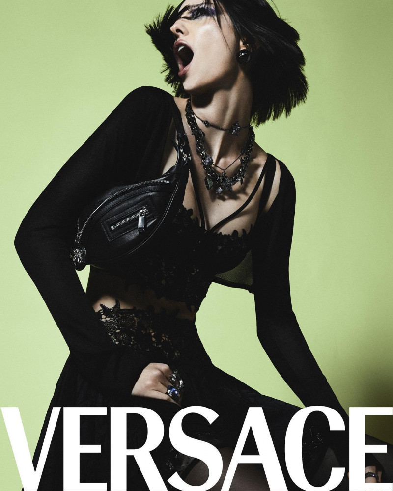 Lucy Markovic featured in  the Versace advertisement for Spring/Summer 2023