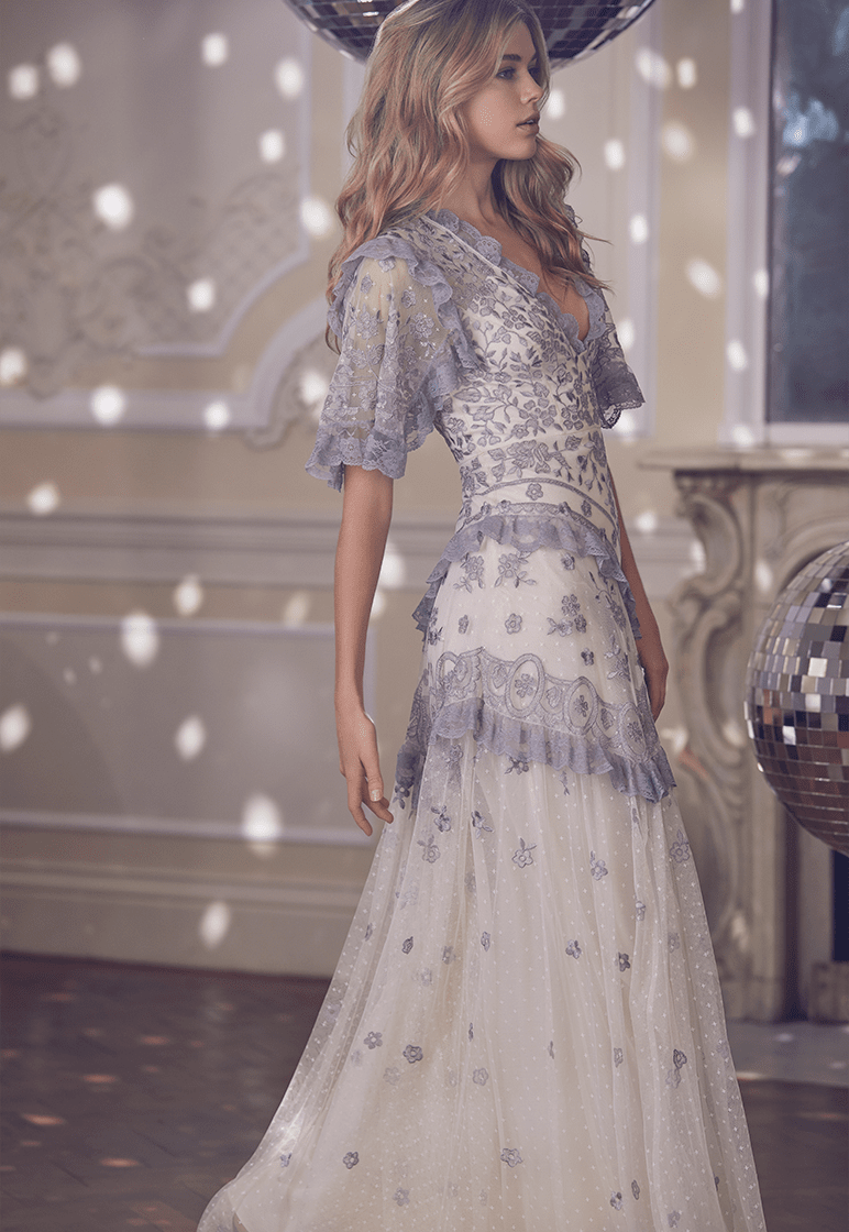 Victoria Lee featured in  the Needle & Thread Snowflake Collection lookbook for Spring/Summer 2020