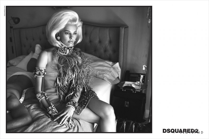 Amanda Murphy featured in  the DSquared2 advertisement for Autumn/Winter 2014