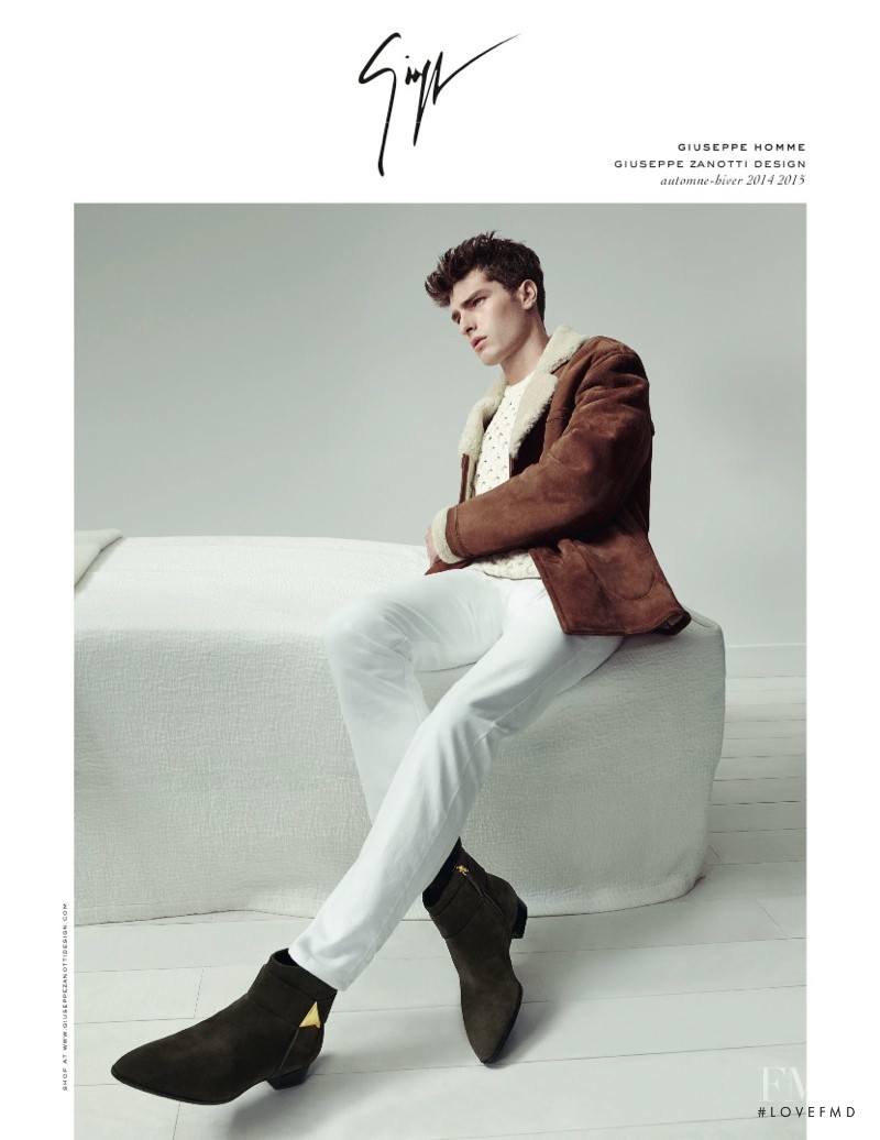 Paolo Anchisi featured in  the Giuseppe Zanotti advertisement for Autumn/Winter 2014