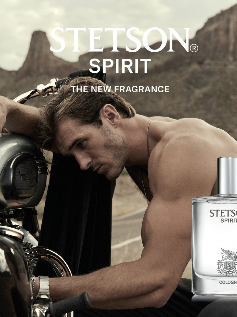 Dusty Lachowicz featured in  the Stetson Spirit fragrance advertisement for Autumn/Winter 2021