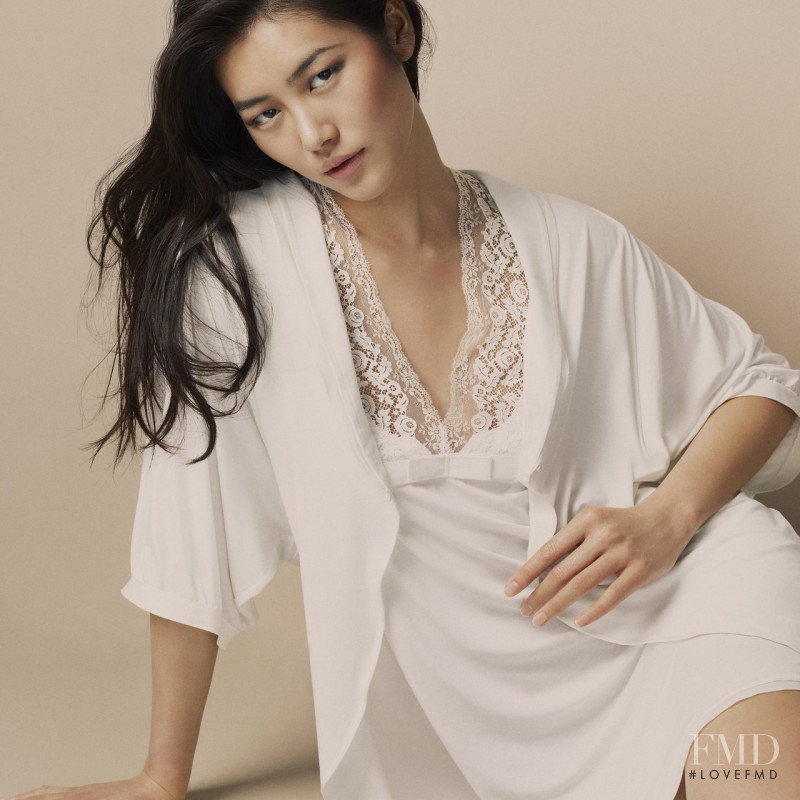 Liu Wen featured in  the La Perla advertisement for Autumn/Winter 2014