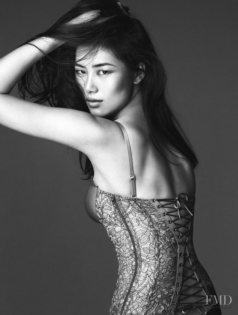 Liu Wen featured in  the La Perla advertisement for Autumn/Winter 2014