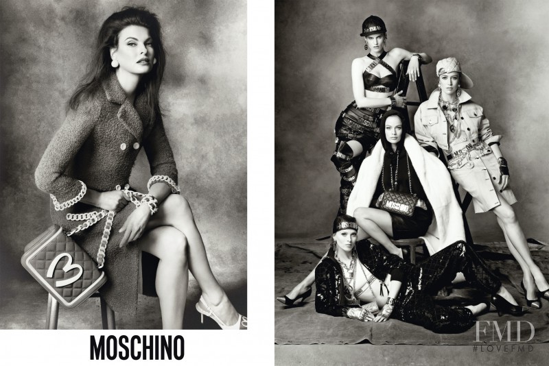 Carolyn Murphy featured in  the Moschino advertisement for Autumn/Winter 2014