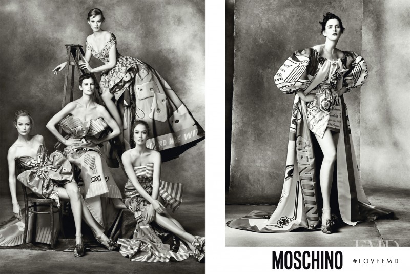 Carolyn Murphy featured in  the Moschino advertisement for Autumn/Winter 2014
