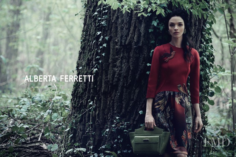 Mariacarla Boscono featured in  the Alberta Ferretti advertisement for Autumn/Winter 2014