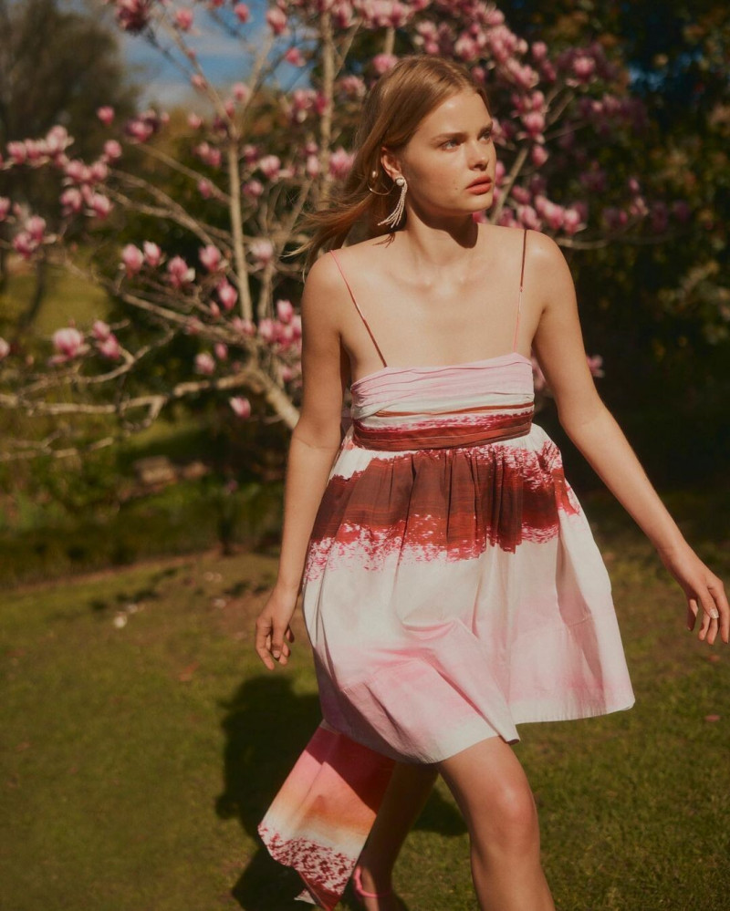 Zoe Blume featured in  the Aje advertisement for Resort 2022