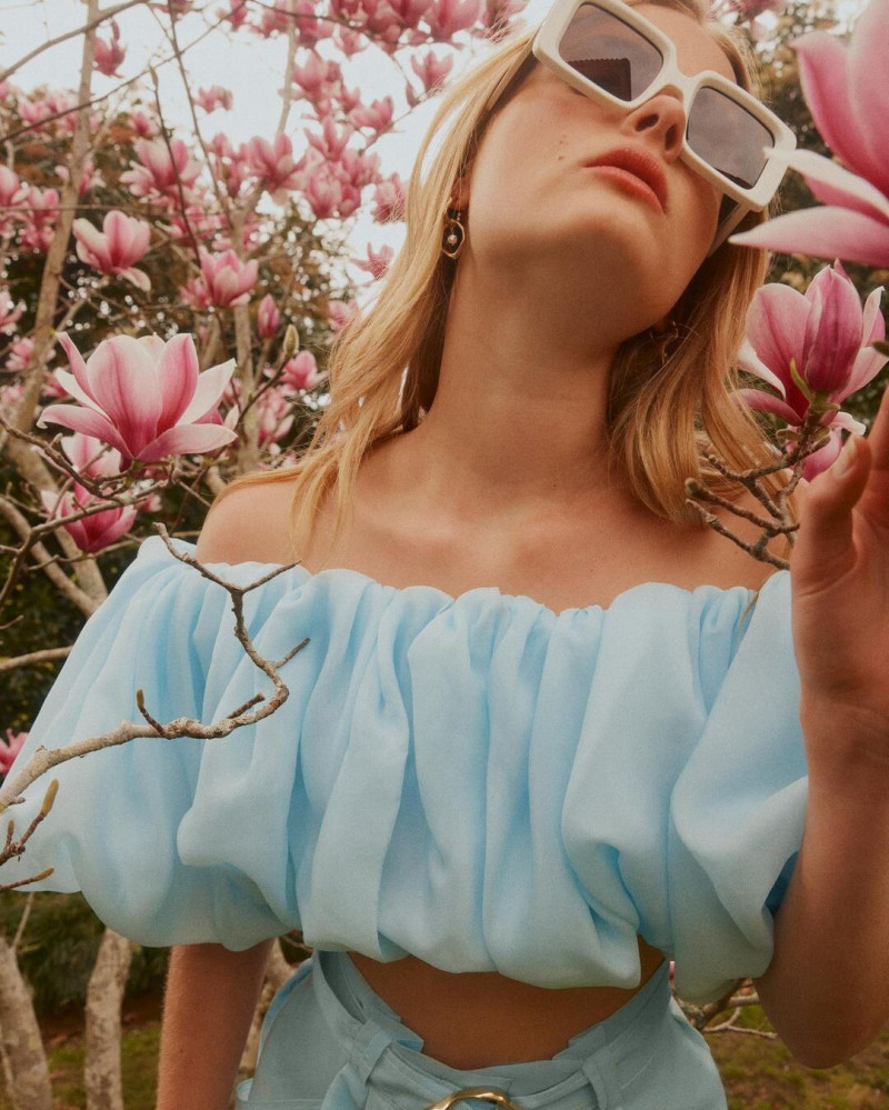 Zoe Blume featured in  the Aje advertisement for Resort 2022