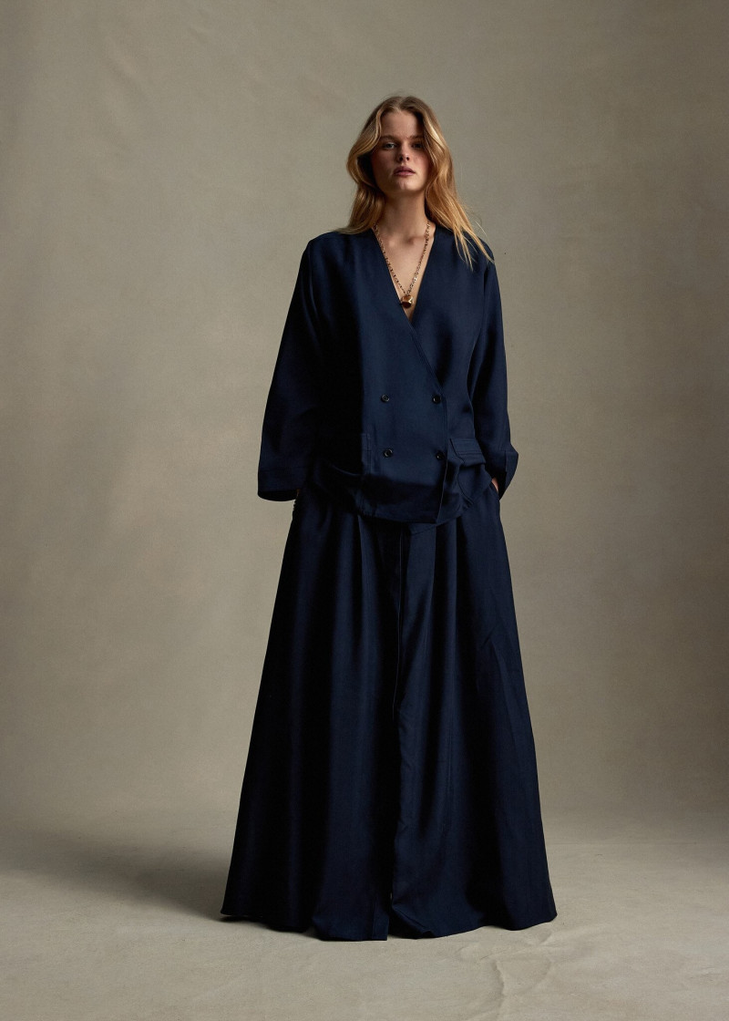 Zoe Blume featured in  the P. Johnson lookbook for Pre-Fall 2021