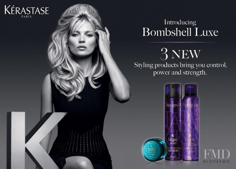 Kate Moss featured in  the Kerastase advertisement for Spring/Summer 2014