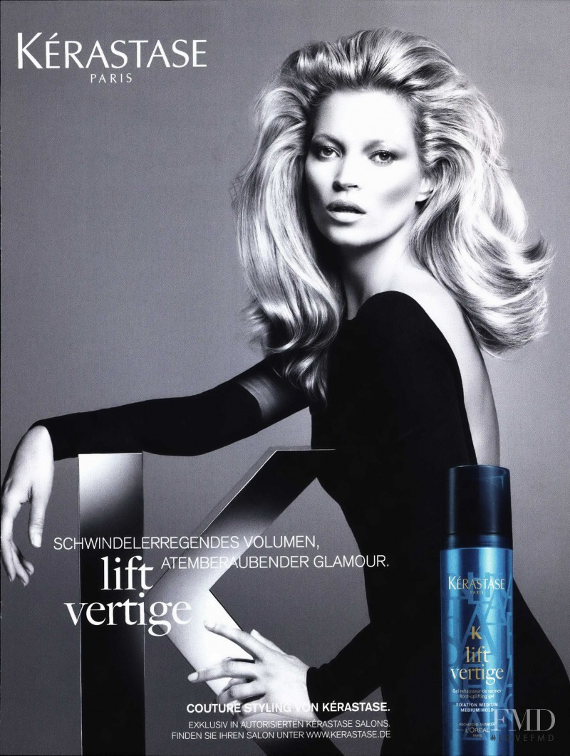 Kate Moss featured in  the Kerastase advertisement for Spring/Summer 2014