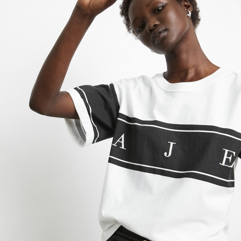 Abeny Nhial featured in  the Aje catalogue for Resort 2022