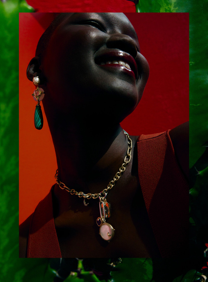 Abeny Nhial featured in  the Mimco Local Colour  advertisement for Resort 2023