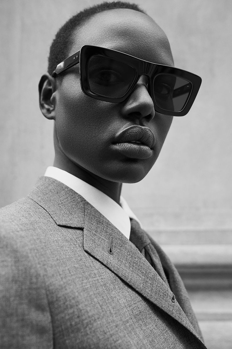 Ajak Deng featured in  the Thom Browne advertisement for Autumn/Winter 2018