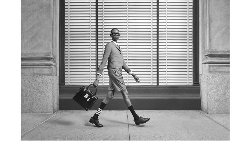 Ajak Deng featured in  the Thom Browne advertisement for Autumn/Winter 2018