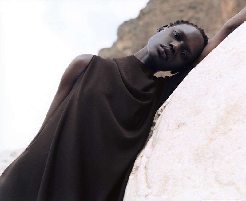 Ajak Deng featured in  the Cos Sweden advertisement for Spring/Summer 2019