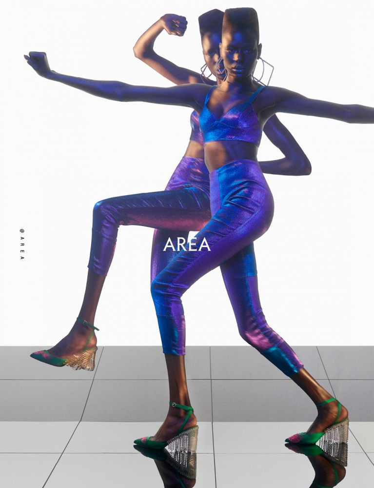 Ajak Deng featured in  the area 8 advertisement for Spring/Summer 2018