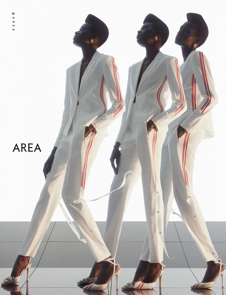 Ajak Deng featured in  the area 8 advertisement for Spring/Summer 2018