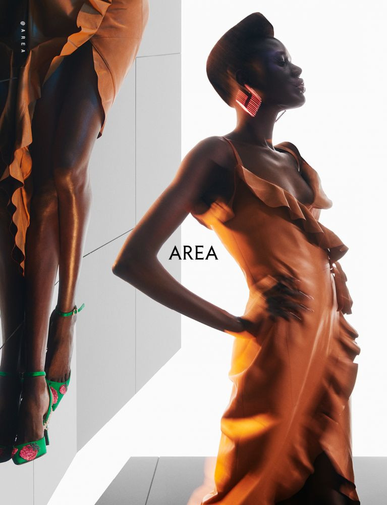 Ajak Deng featured in  the area 8 advertisement for Spring/Summer 2018