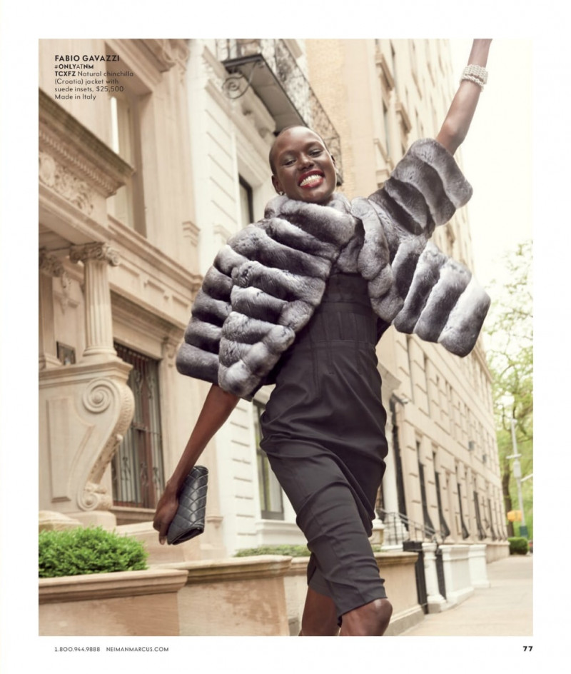 Ajak Deng featured in  the Neiman Marcus Polite Society catalogue for Fall 2016