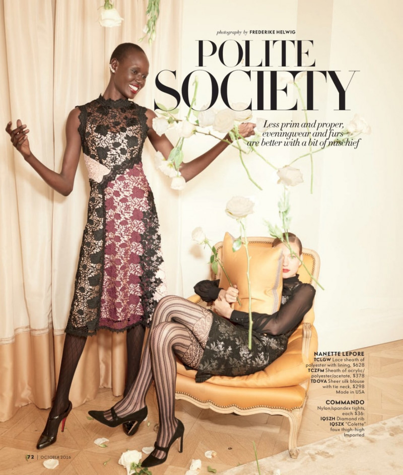 Ajak Deng featured in  the Neiman Marcus Polite Society catalogue for Fall 2016
