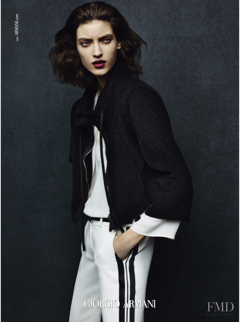 Marikka Juhler featured in  the Giorgio Armani advertisement for Autumn/Winter 2014