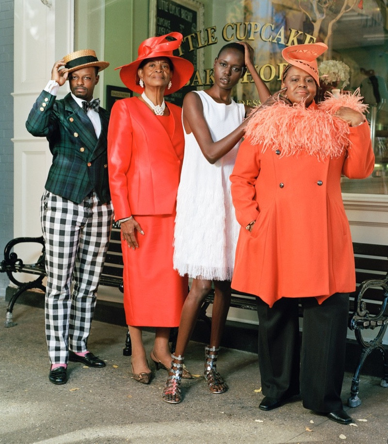 Ajak Deng featured in  the Barneys New York Our Town Campaign advertisement for Spring 2016