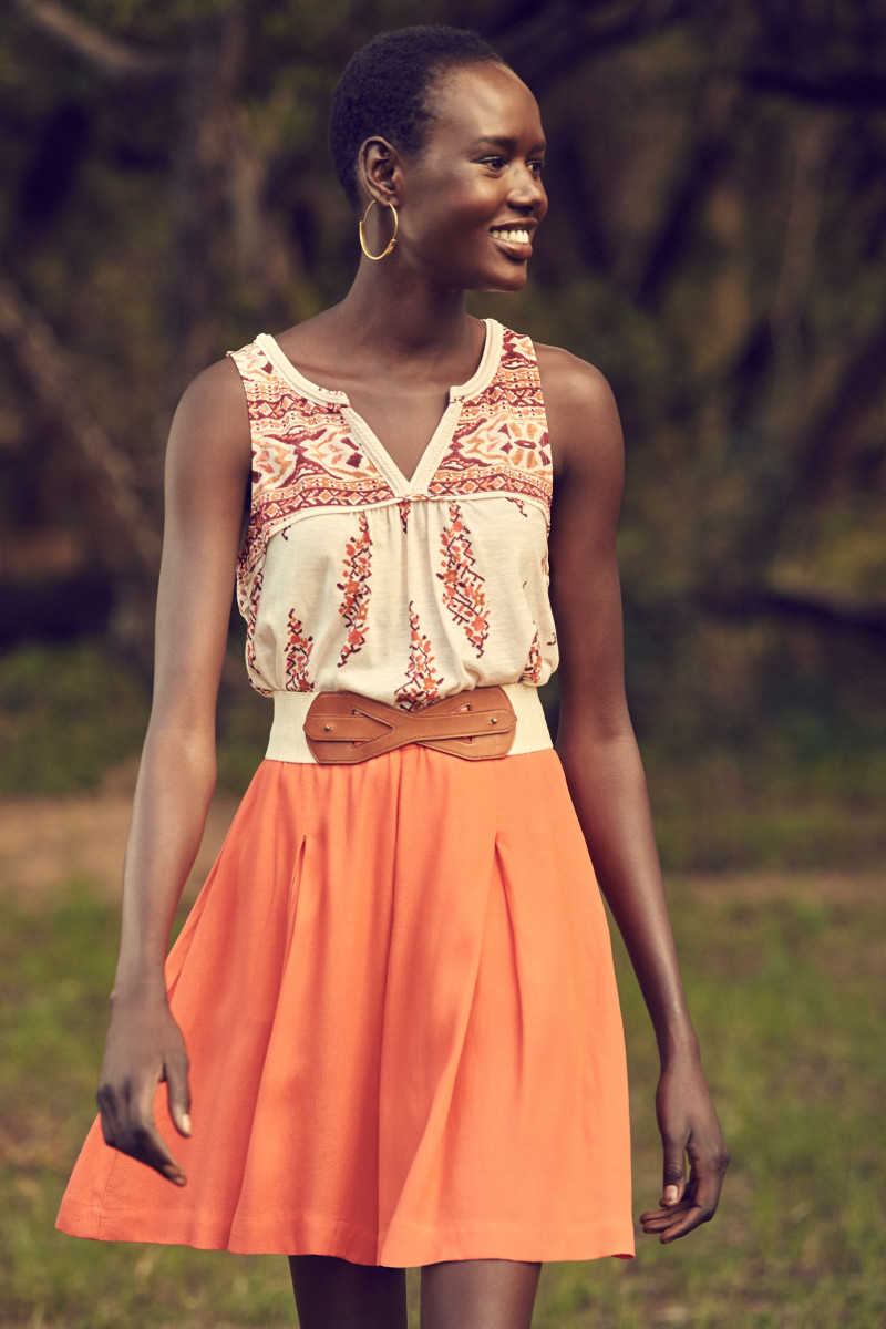 Ajak Deng featured in  the Anthropologie lookbook for Summer 2015