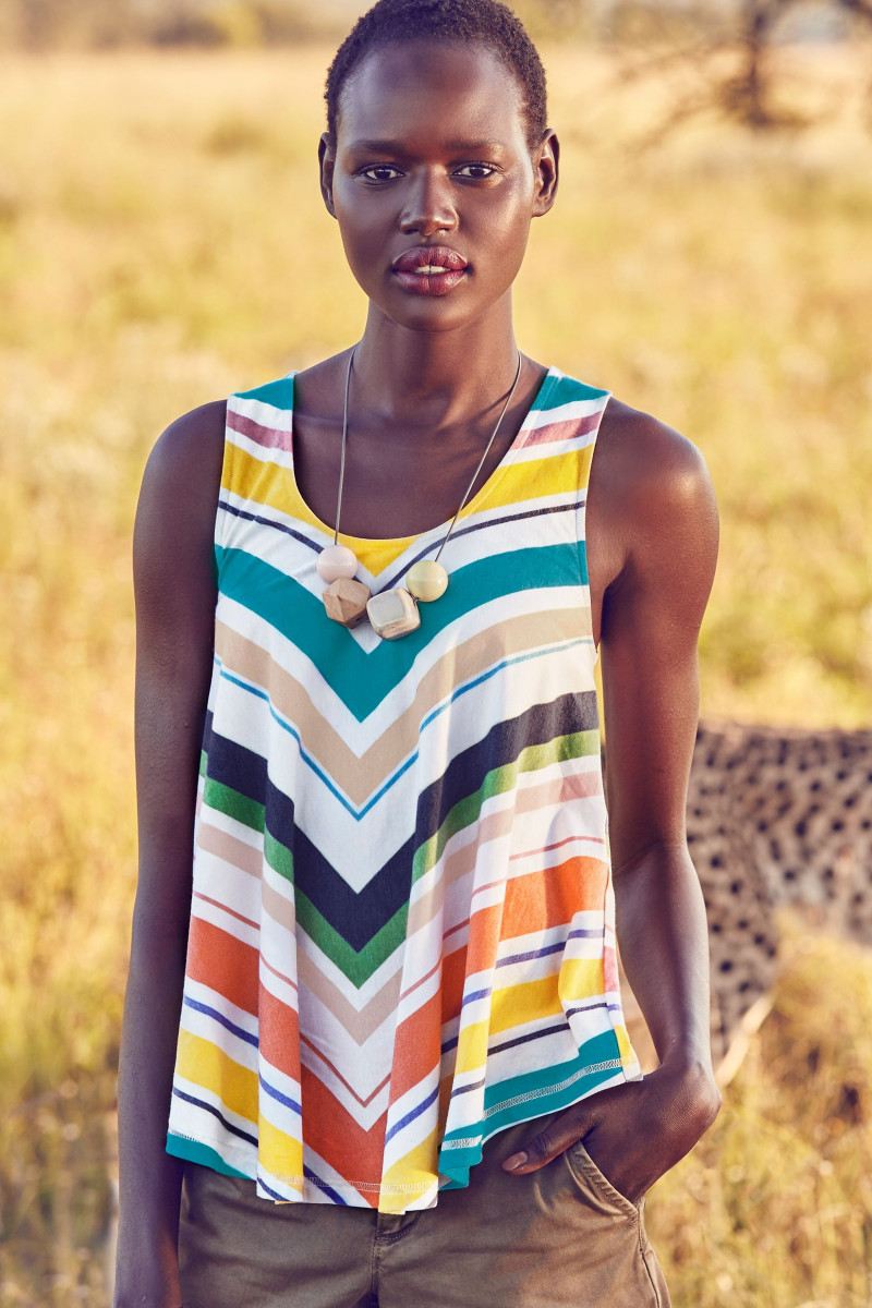 Ajak Deng featured in  the Anthropologie lookbook for Summer 2015