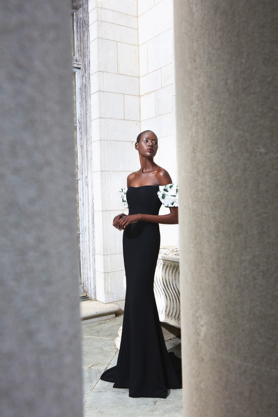 Ajak Deng featured in  the Elizabeth Kennedy lookbook for Resort 2017