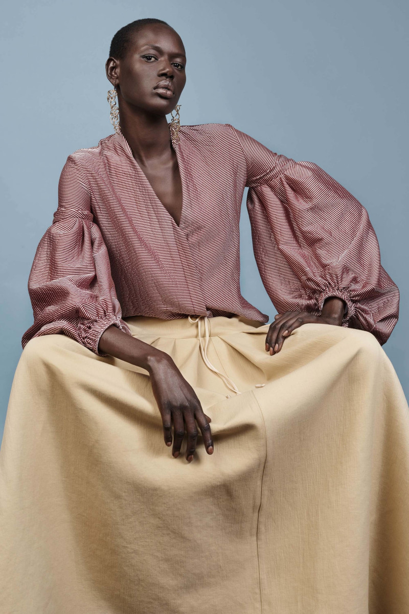 Ajak Deng featured in  the Hellessy lookbook for Resort 2017