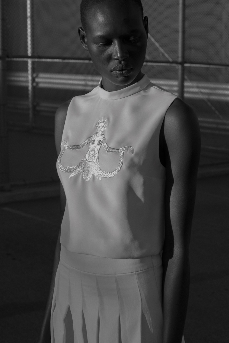 Ajak Deng featured in  the Nomia lookbook for Spring/Summer 2014