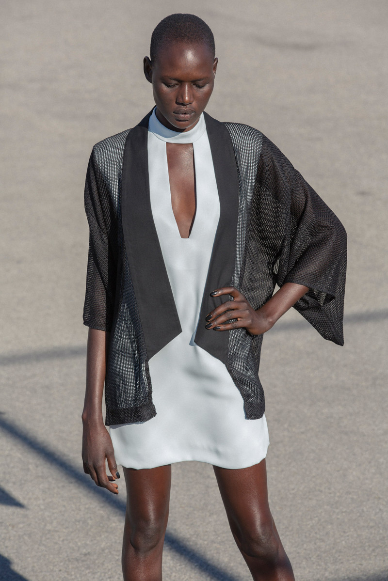 Ajak Deng featured in  the Nomia lookbook for Spring/Summer 2014