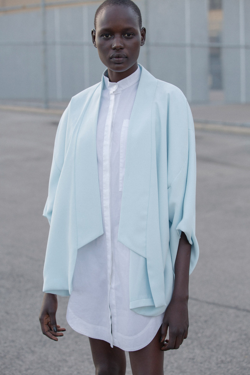 Ajak Deng featured in  the Nomia lookbook for Spring/Summer 2014