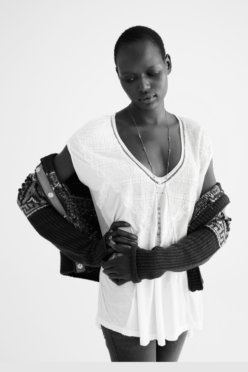 Ajak Deng featured in  the Free People lookbook for Winter 2013