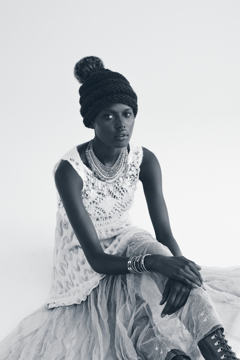 Ajak Deng featured in  the Free People lookbook for Winter 2013