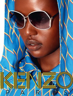 Ajak Deng featured in  the Kenzo Eyewear advertisement for Spring/Summer 2012