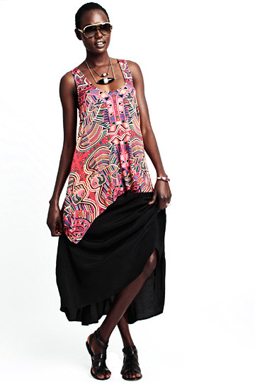 Ajak Deng featured in  the Mara Hoffman lookbook for Resort 2013