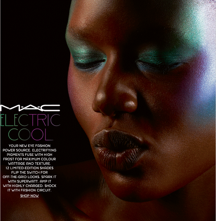 Ajak Deng featured in  the MAC Cosmetics Electric Cool Collection advertisement for Autumn/Winter 2012